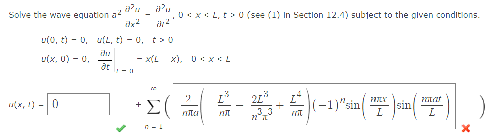 Solved Solve the wave equation | Chegg.com