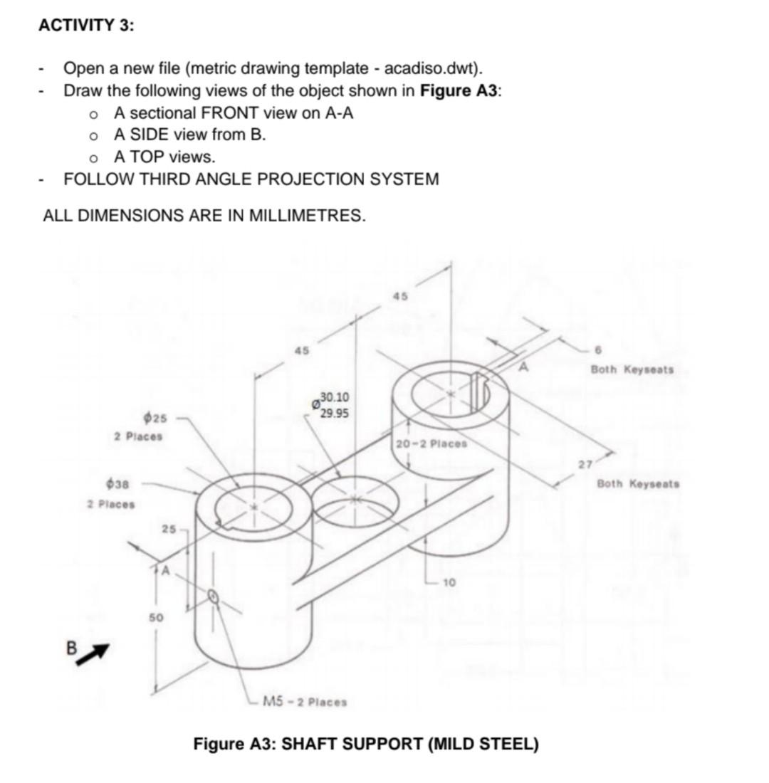 Solved ACTIVITY 3: Open a new file (metric drawing template | Chegg.com