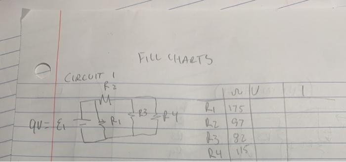 Solved FiLL CHARTS CIRCUIT I Rz R3 qu=& R1 1175 R2 G7 23 182 | Chegg.com