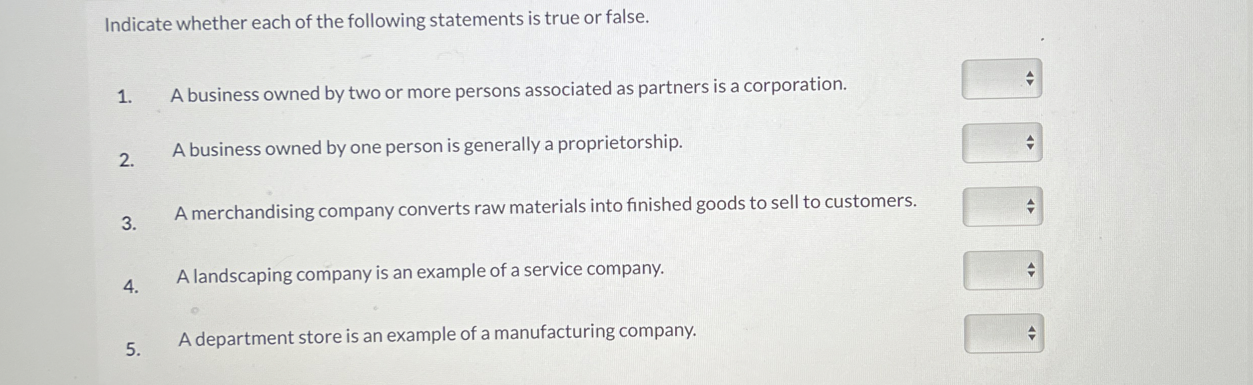 Solved Indicate whether each of the following statements is