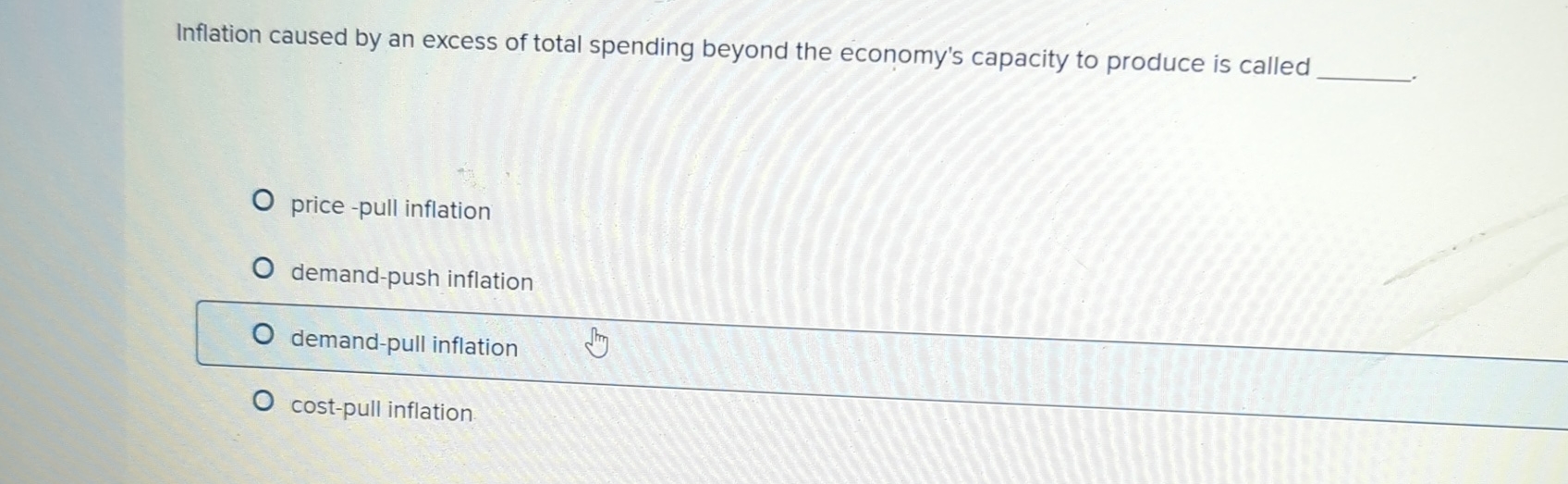 Solved Inflation caused by an excess of total spending | Chegg.com