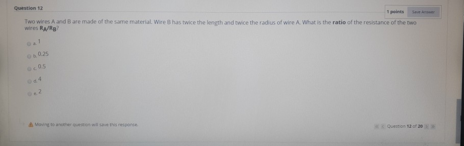 Solved Save Answer Question 12 1 points Two wires A and B | Chegg.com