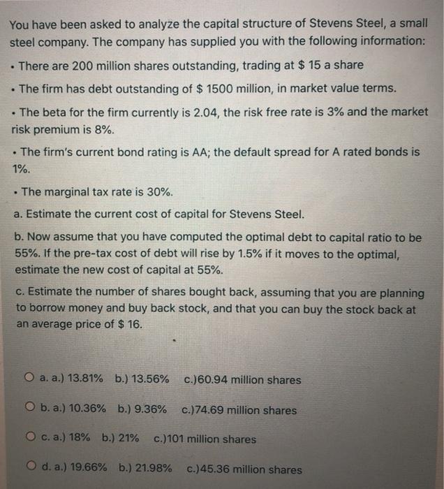 solved-you-have-been-asked-to-analyze-the-capital-chegg