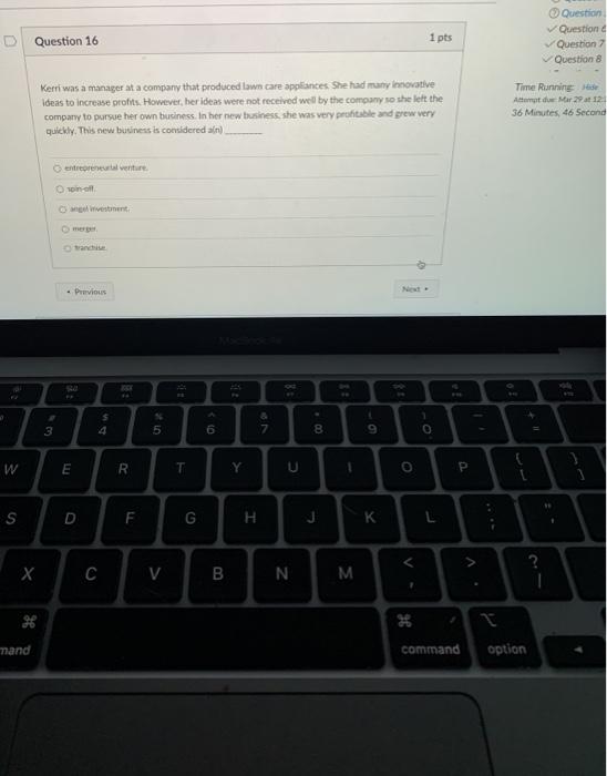 Solved Question 11 1 pts Which of the following answer | Chegg.com