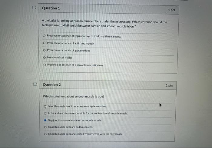 Solved Question 1 1 pts A biologist is looking at human | Chegg.com