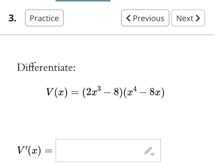 Solved Differentiate Y R2−6r Er Y′ Let F X 3x3ex