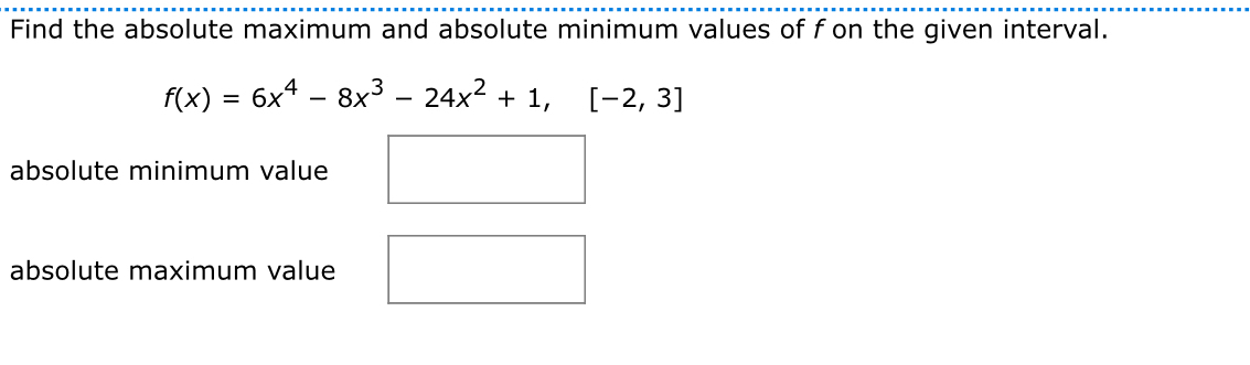 Solved Find the absolute maximum and absolute minimum values | Chegg.com