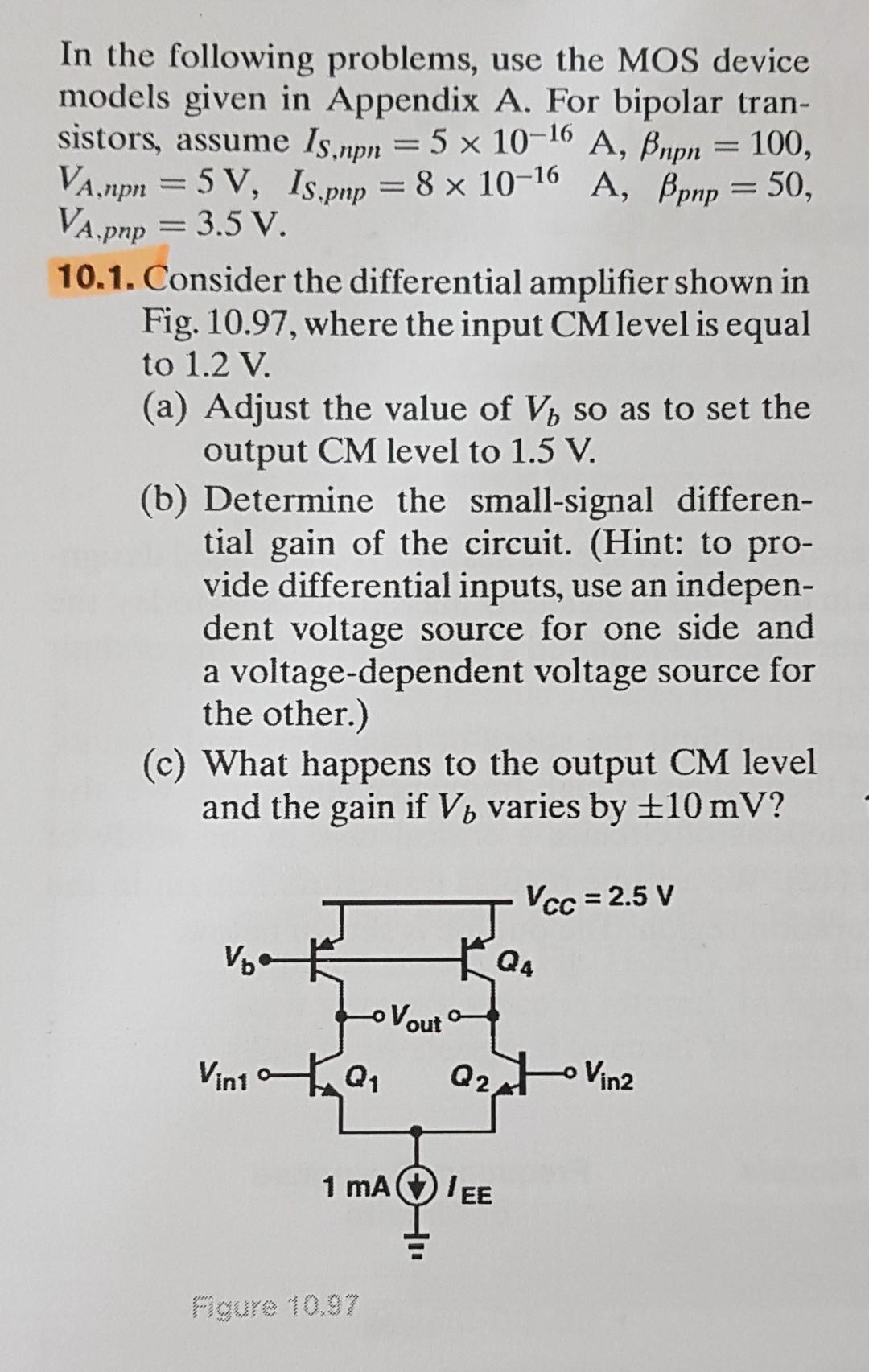 Solved = In The Following Problems, Use The MOS Device | Chegg.com