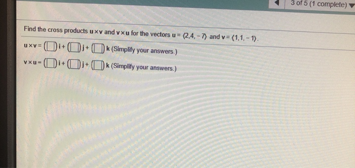 Solved Given V 3i J And W I 3j A Find The Dot Product Chegg Com