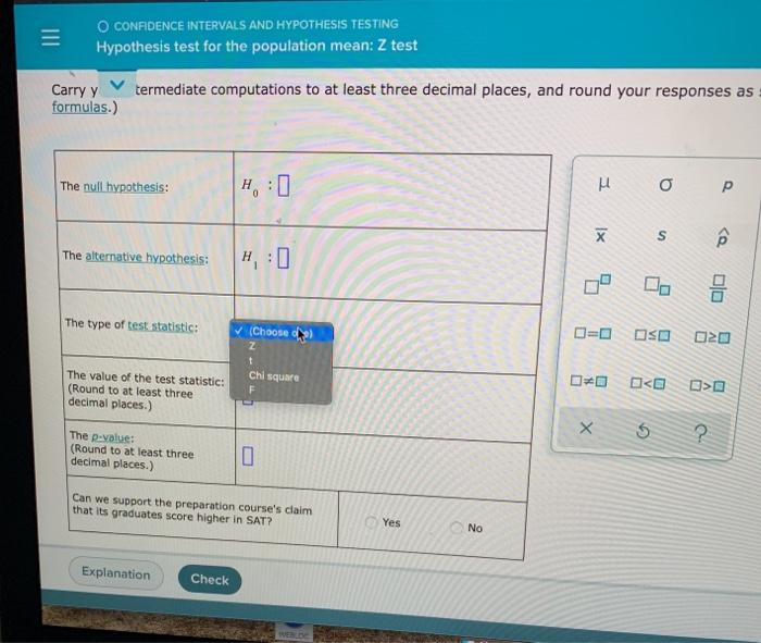 Solved III O CONFIDENCE INTERVALS AND HYPOTHESIS TESTING | Chegg.com