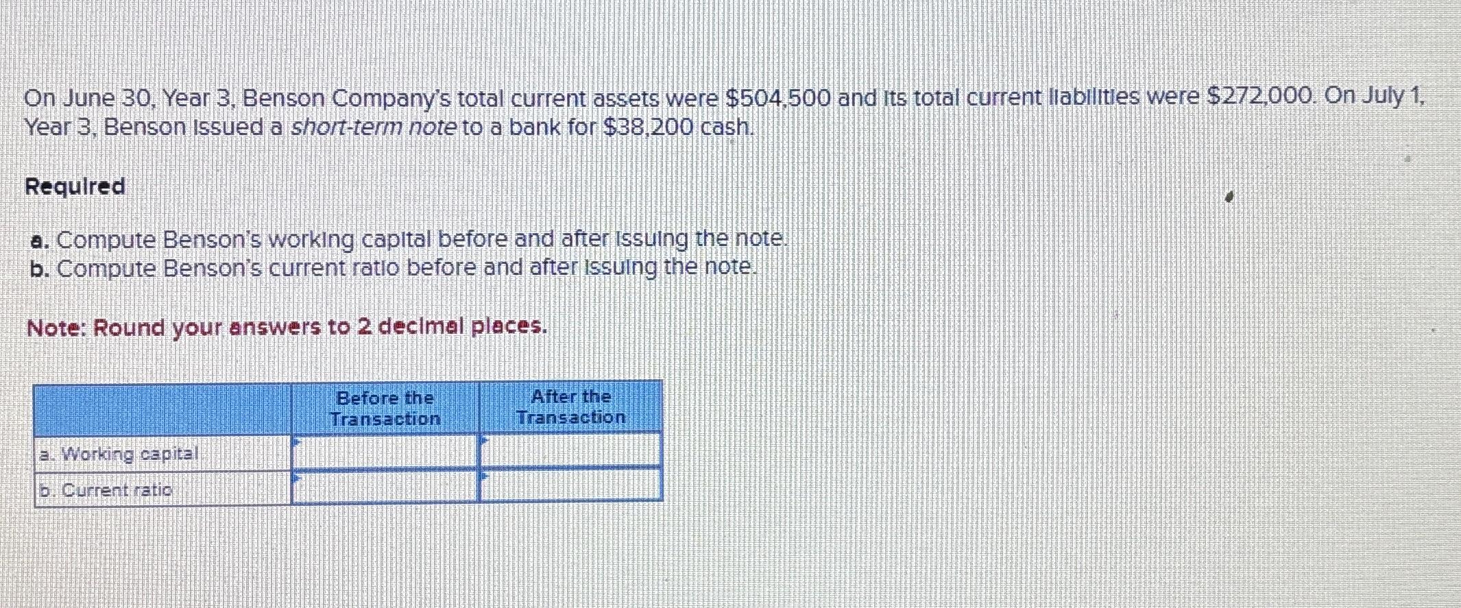 Solved On June 30, ﻿Year 3, ﻿Benson Company's total current
