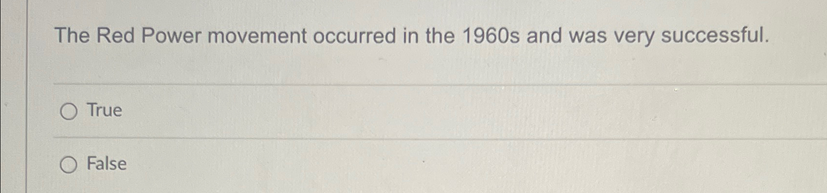 Solved The Red Power movement occurred in the 1960s and was | Chegg.com