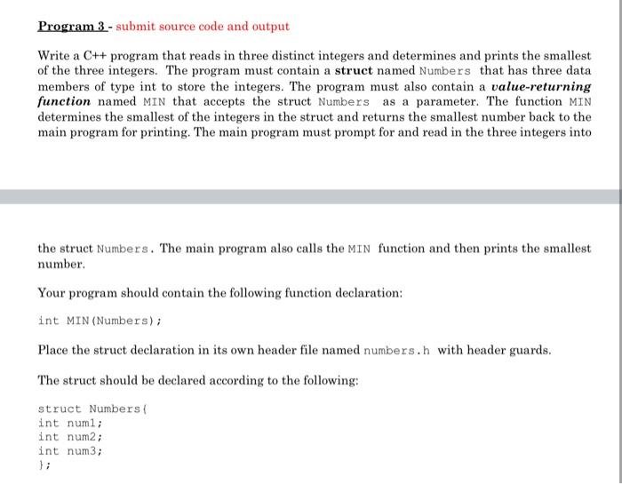 Solved Program 3 - submit source code and output Write a C++ | Chegg.com