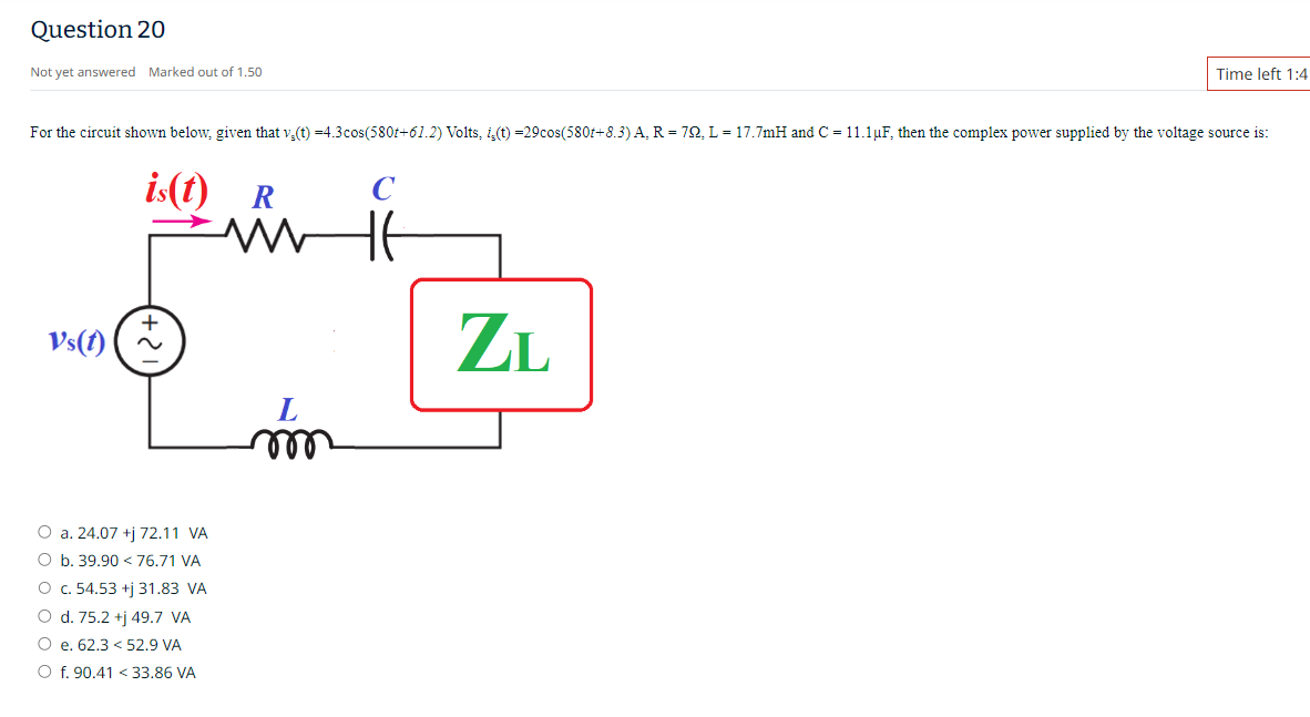 Solved For the circuit shown below, given that | Chegg.com