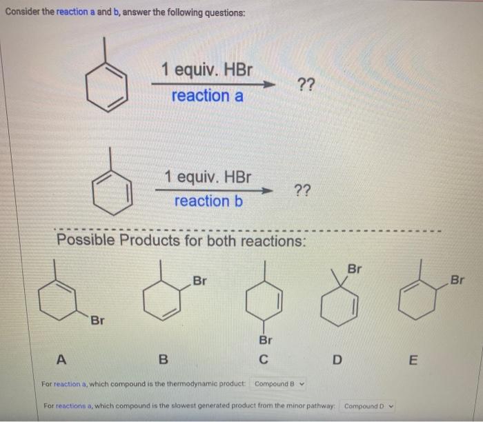 Solved Consider The Reaction A And B, Answer The Following | Chegg.com