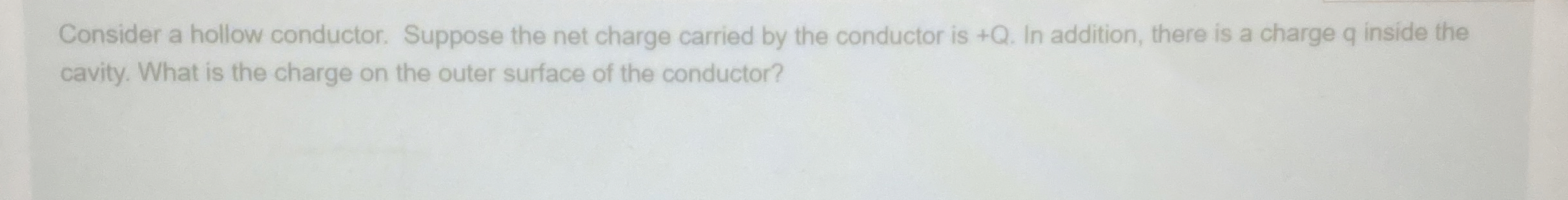 Solved Consider a hollow conductor. Suppose the net charge | Chegg.com