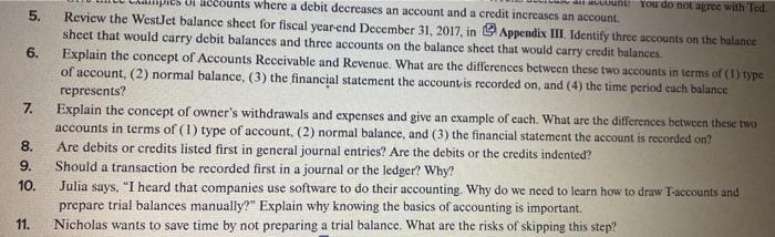 Solved 5. 6. 7. counts where a debit decreases an account | Chegg.com