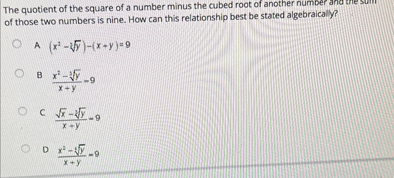 the quotient of a number h and 3 minus 8