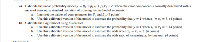 Solved A) Calibrate The Linear Probability Model | Chegg.com