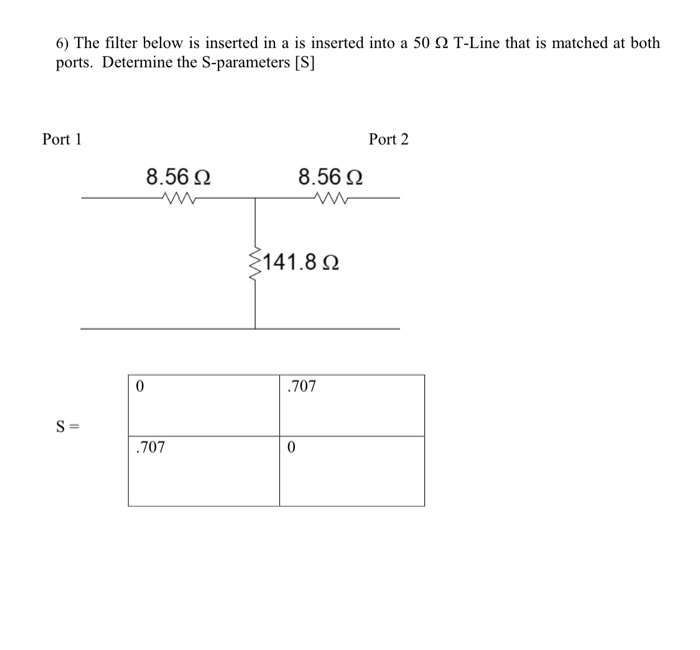 Solved 6) The filter below is inserted in a is inserted into | Chegg.com