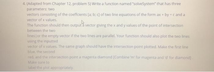 Solved 4. (Adapted from Chapter 12, problem 5) Write a | Chegg.com