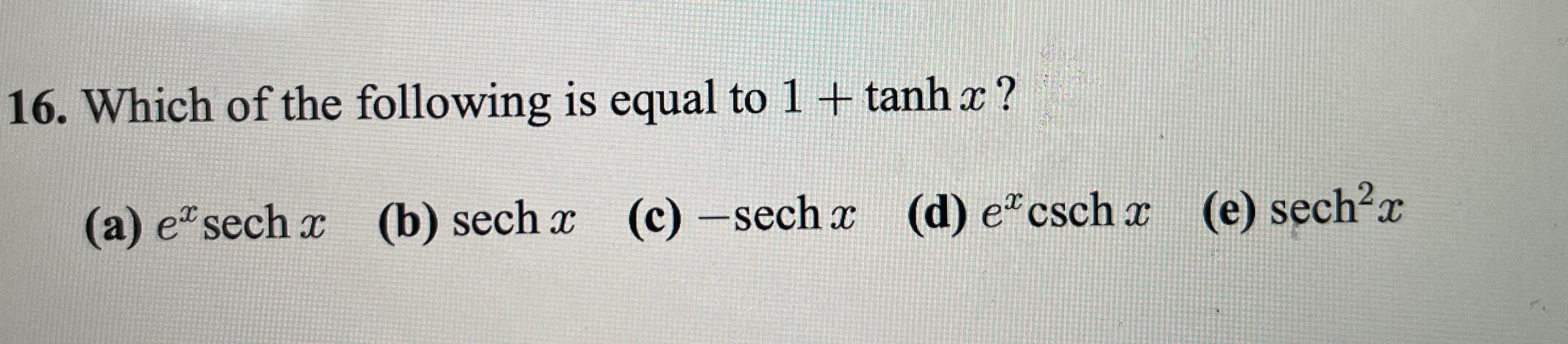Solved Which of the following is equal to | Chegg.com