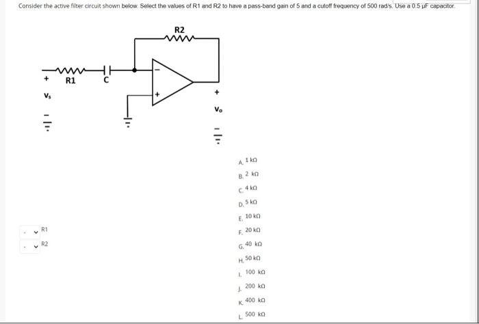 Solved Consider the active filter circuit shown below. | Chegg.com