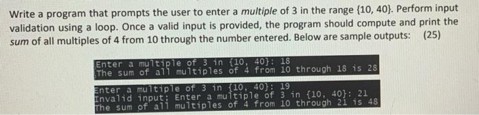 Solved Write a program that prompts the user to enter a | Chegg.com