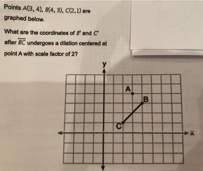 Solved Points A(3,4),B(4,3),C(2,1) Are Graphed Below. What | Chegg.com