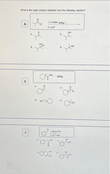 Solved What Is The Major Product Obtained From The Following | Chegg.com