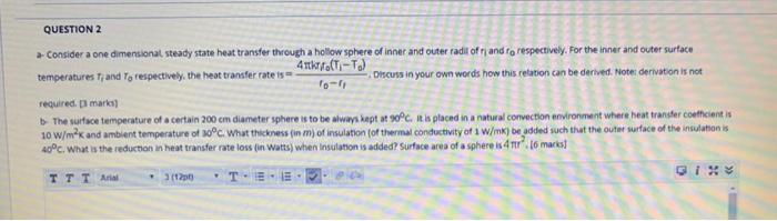 Solved QUESTION 2 Consider a one dimensional steady state | Chegg.com