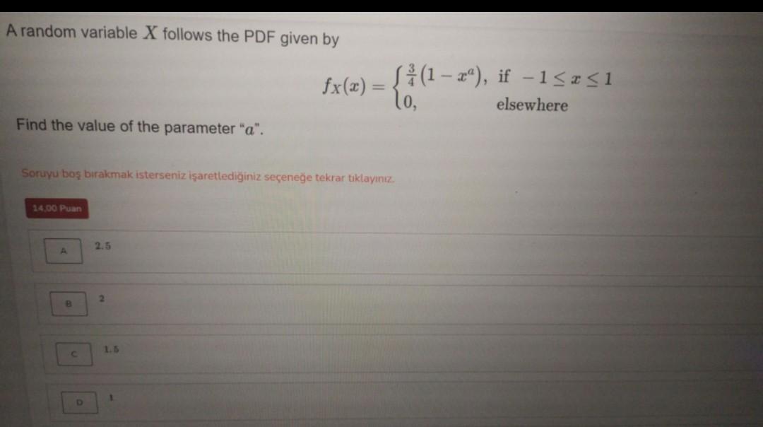 Solved A random variable X follows the PDF given by fx(x) = | Chegg.com