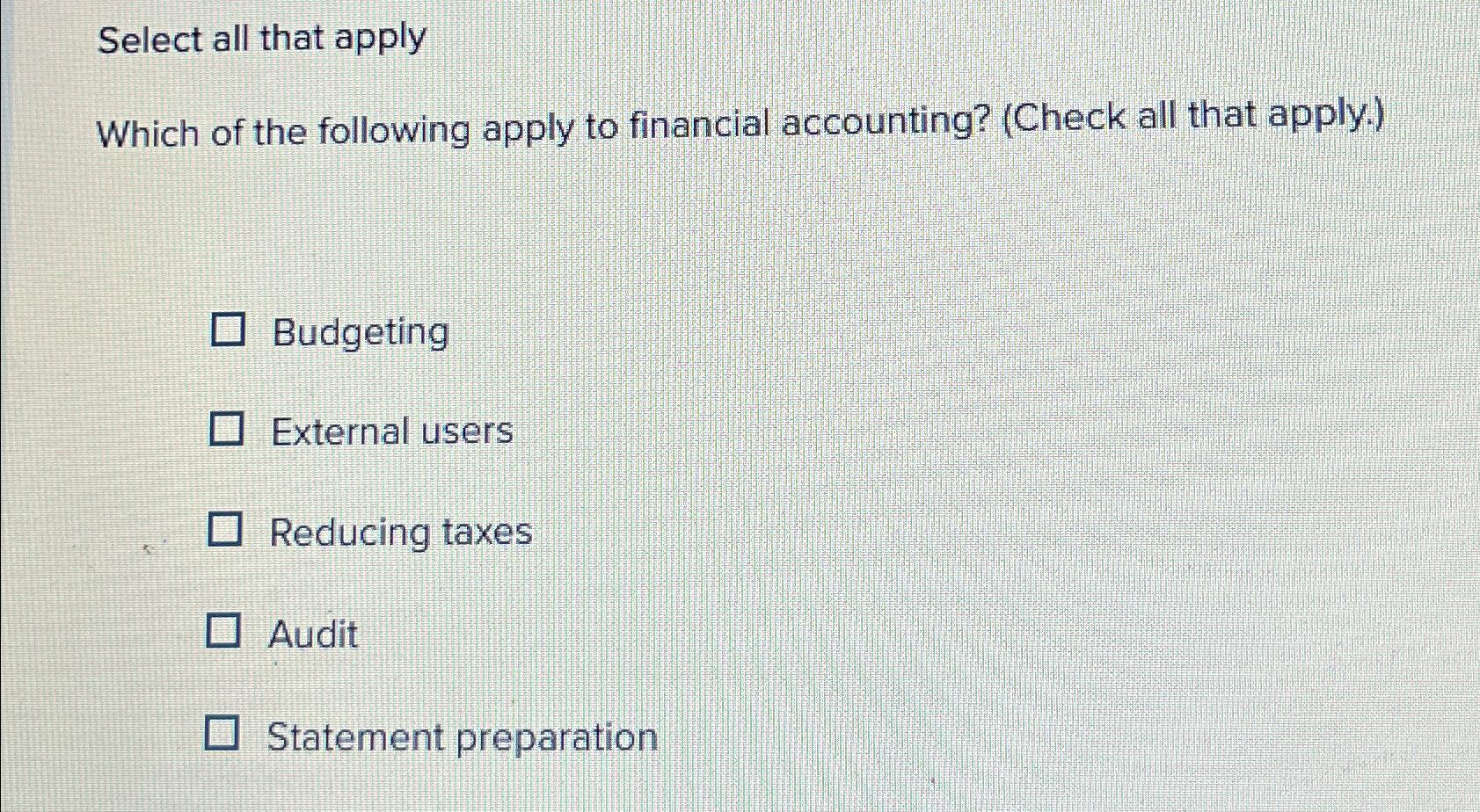 Solved Select all that applyWhich of the following apply to | Chegg.com