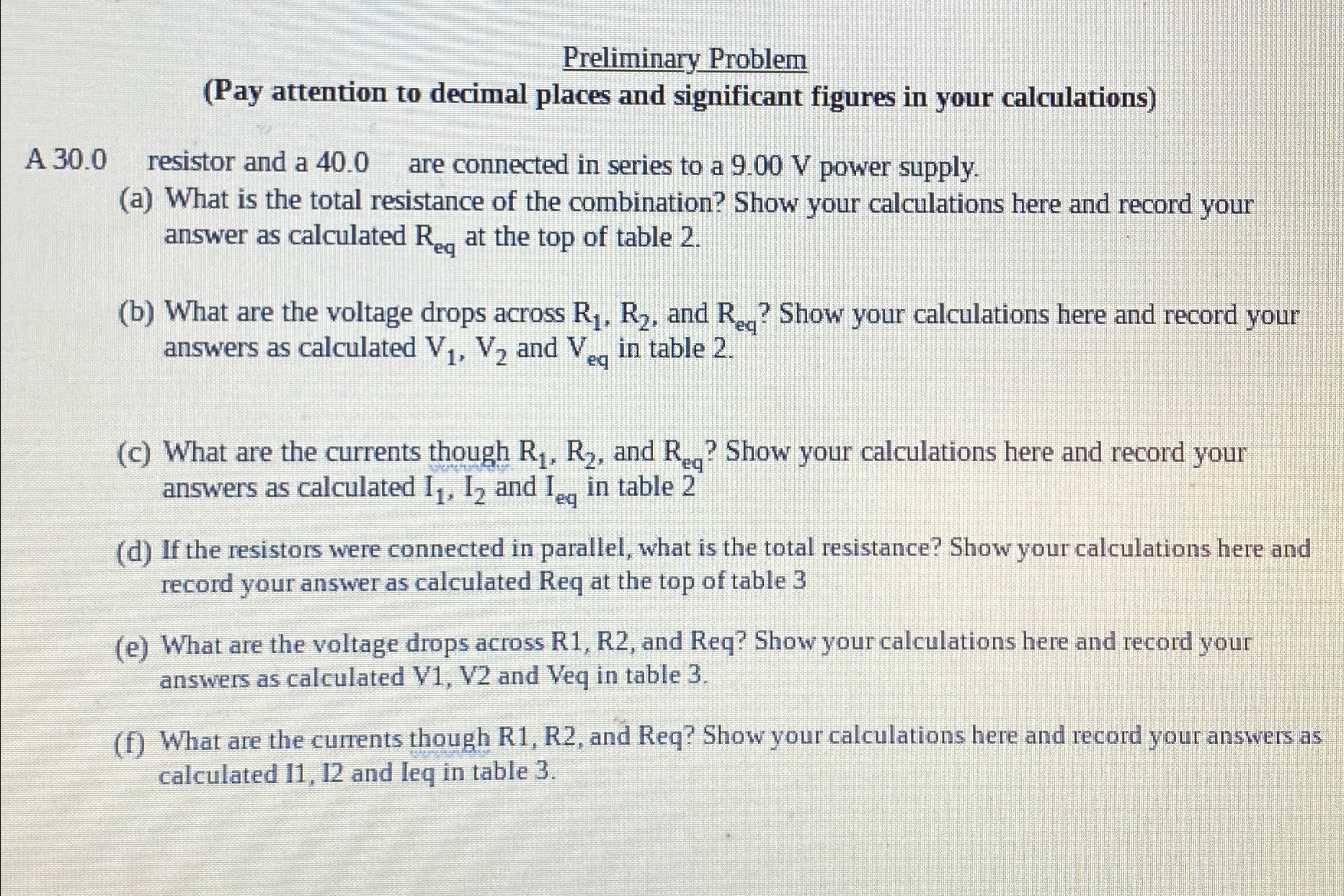 Solved Preliminary Problem(Pay attention to decimal places | Chegg.com