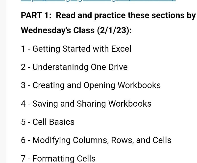 Solved PART 1: Read And Practice These Sections By | Chegg.com