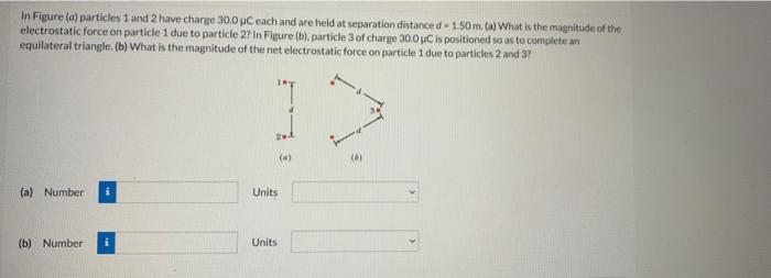 Solved In Figure (a) particles 1 and 2 have charge 30.0 C | Chegg.com