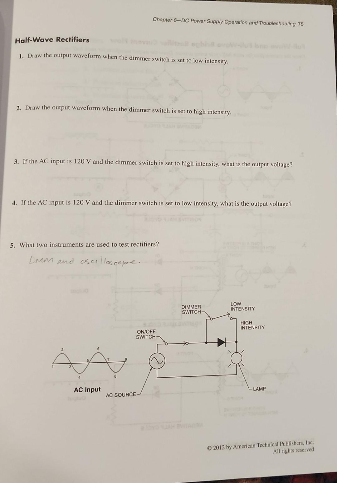 Solved Chapter 6-DC Power Supply Operation And | Chegg.com