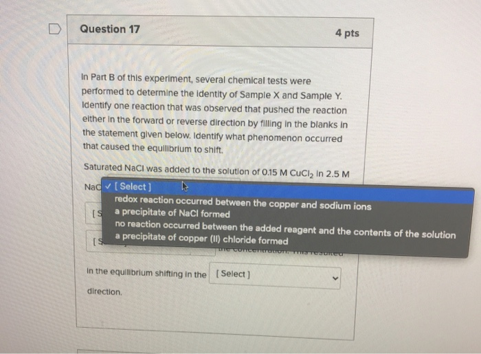 Question 17 4 Pts In Part B Of This Experiment, | Chegg.com