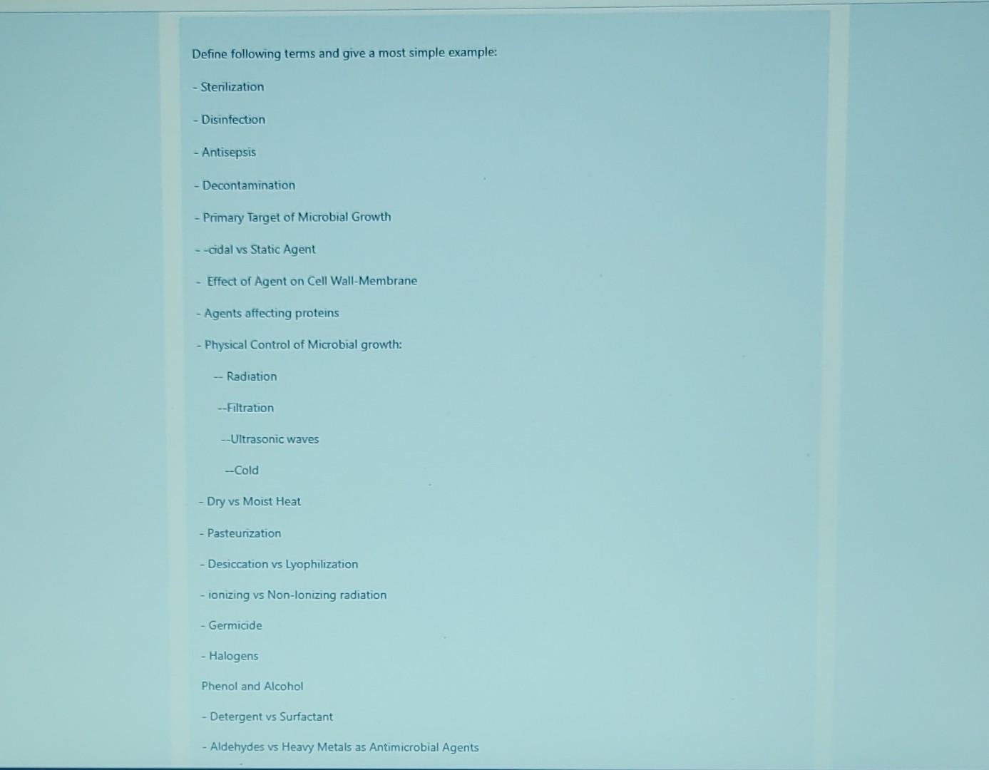 Solved Define following terms and give a most simple - | Chegg.com