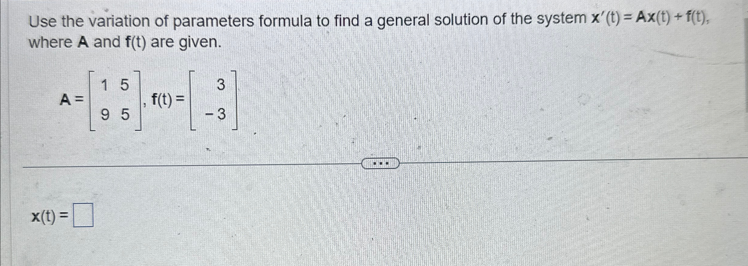Solved Use the variation of parameters formula to find a | Chegg.com