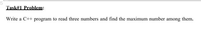 Solved Task \#3 Problem: Write a program that will ask the | Chegg.com