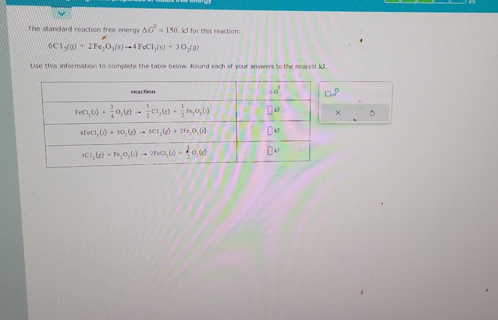 Solved The Standard Reaction Free Energy Δg0 150 Kj For This