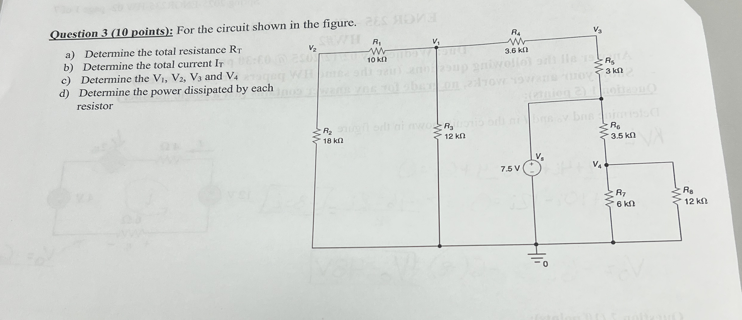 Solved Question 3 ( 10 ﻿points): For the circuit shown in | Chegg.com