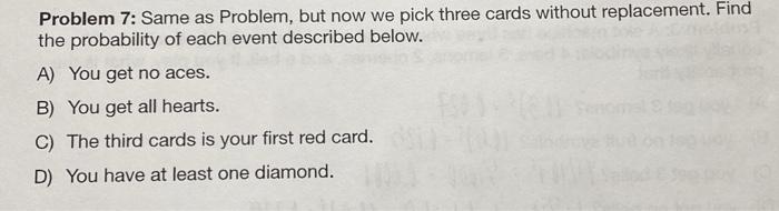 Solved Problem 7: Same as Problem, but now we pick three | Chegg.com