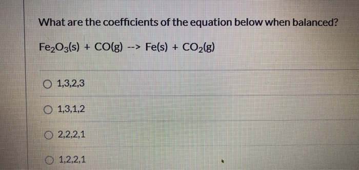 Solved What Are The Coefficients Of The Equation Below Wh