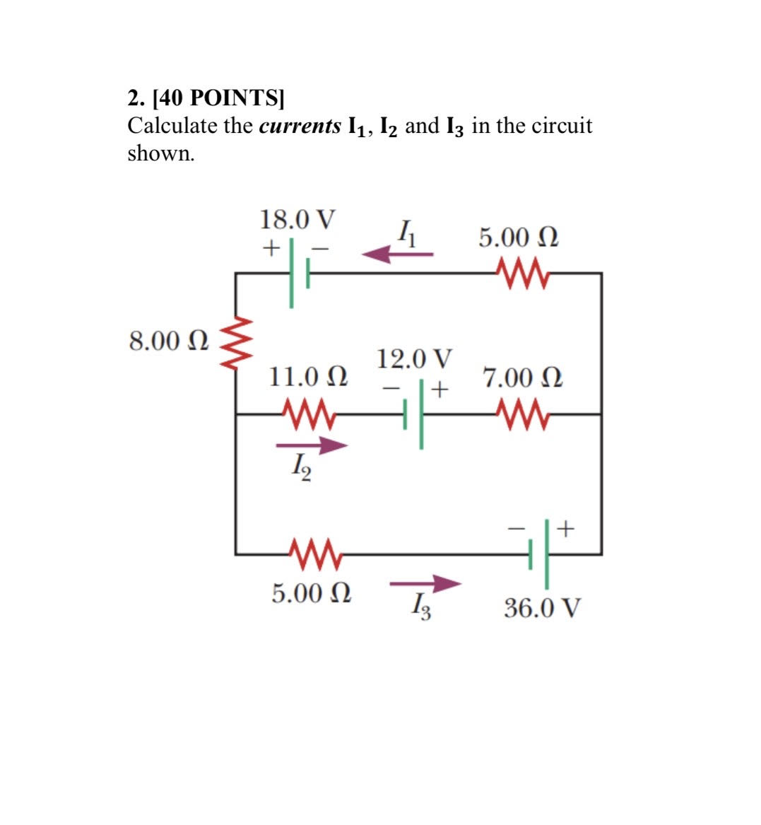 [Solved]: Calculate the currents I1, I2, I3 in the circuit s