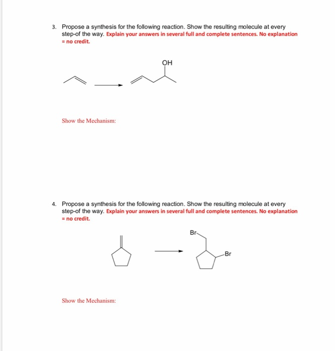 Solved 3. Propose a synthesis for the following reaction. | Chegg.com