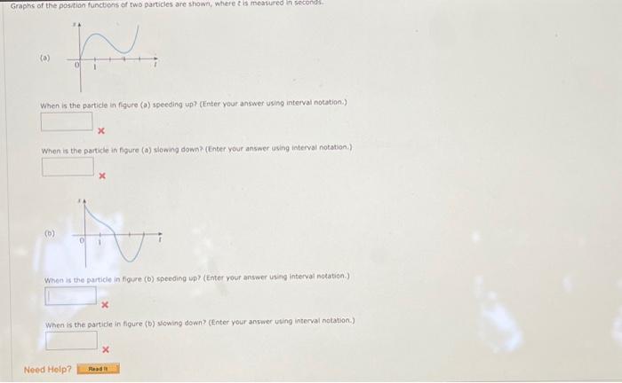 Solved When is the particle in figure (a) speeding up? | Chegg.com