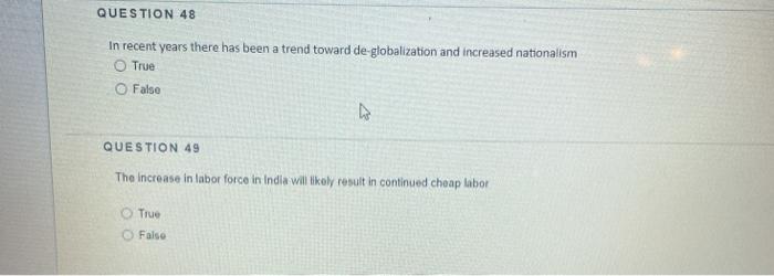 Solved QUESTION 48 In recent years there has been a trend | Chegg.com