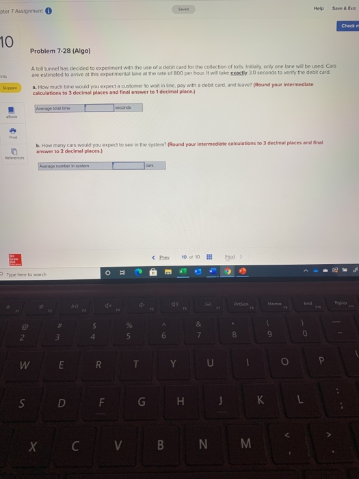 Solved pter 7 Assignment Help Save & Ex Check 10 Problem | Chegg.com